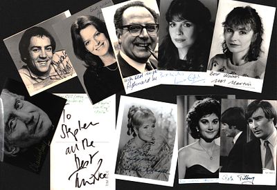 Entertainment signed photo collection. Sir Tim Rice, Peter Tilbury, Jane Harrison, Mel Martin 