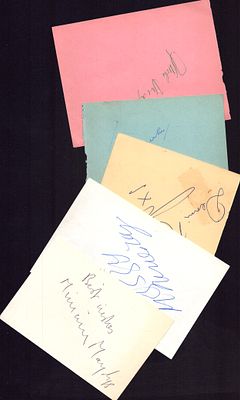 Entertainment signed album page collection, may yield good value. 5 in collection. Good 