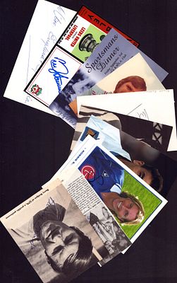 Sport autograph collection. Frank Clark, Robbie Savage, Tery Paine, Barry Bridges and more. 10 