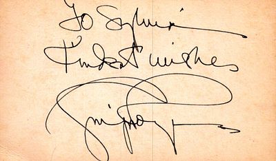 Ginger Rogers, best remembered as the dance partner of Fred Astaire, signed 5x3 inch white 