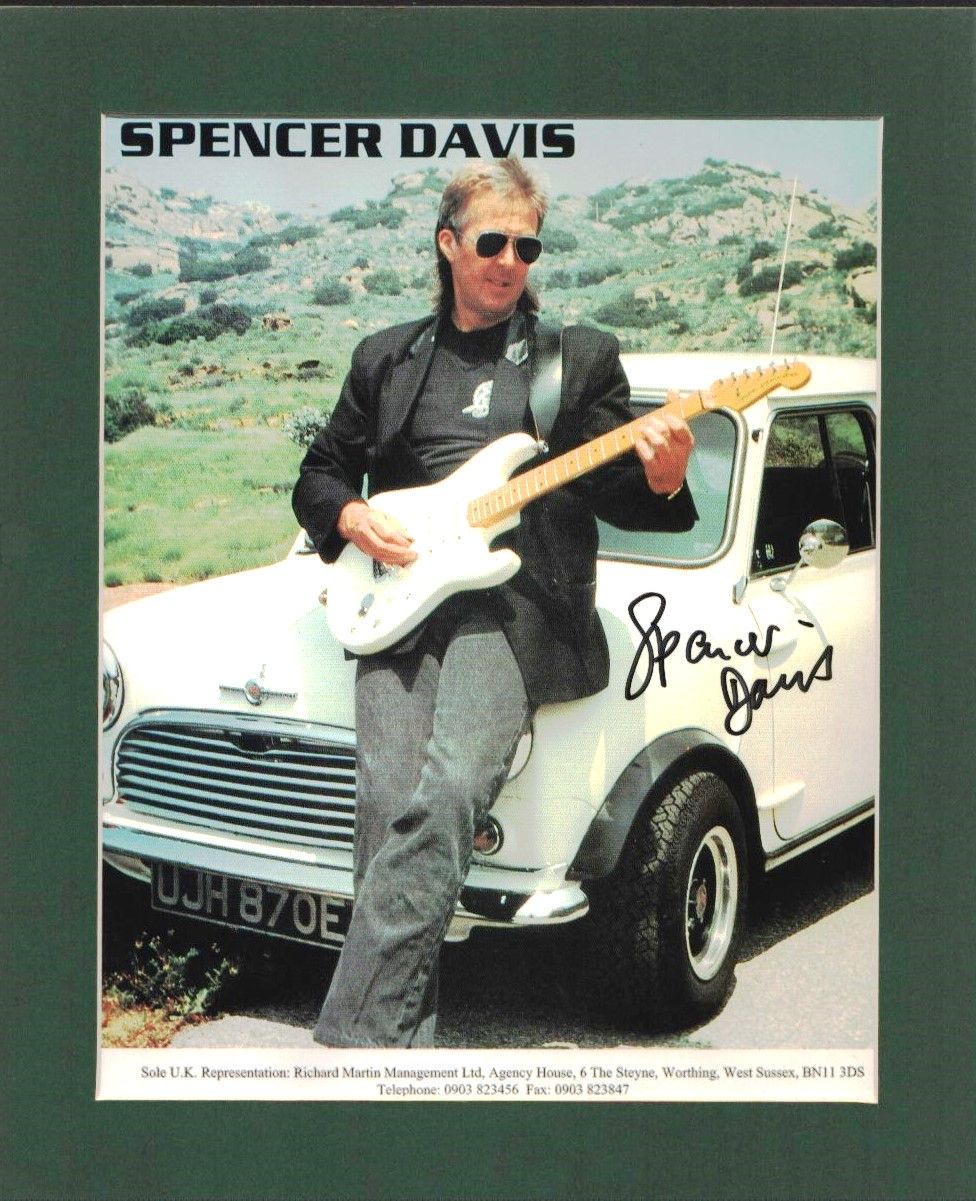Lot 191: Spencer Davis signed colour photo. Mounted, measures 12x10...