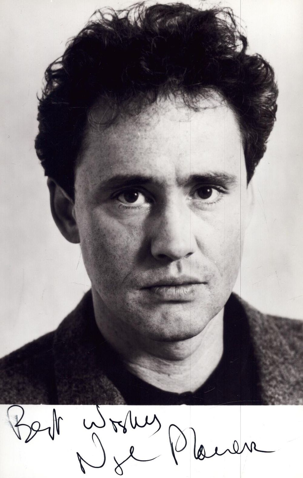 Lot 256: Nigel Planer signed 6x4inch black and white photo....
