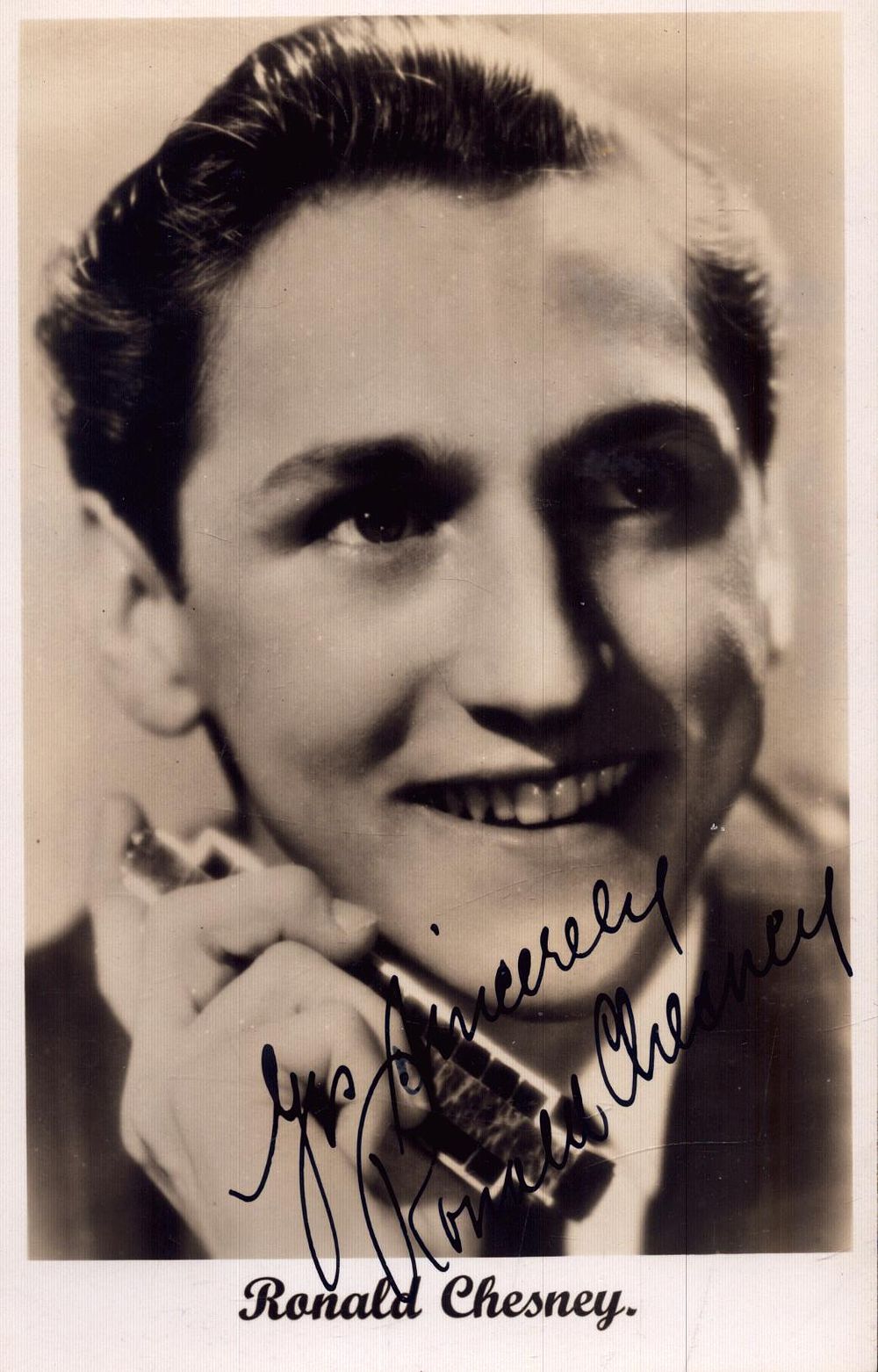 Lot 267: Ronald Chesney signed 6x4inch black and white photo....