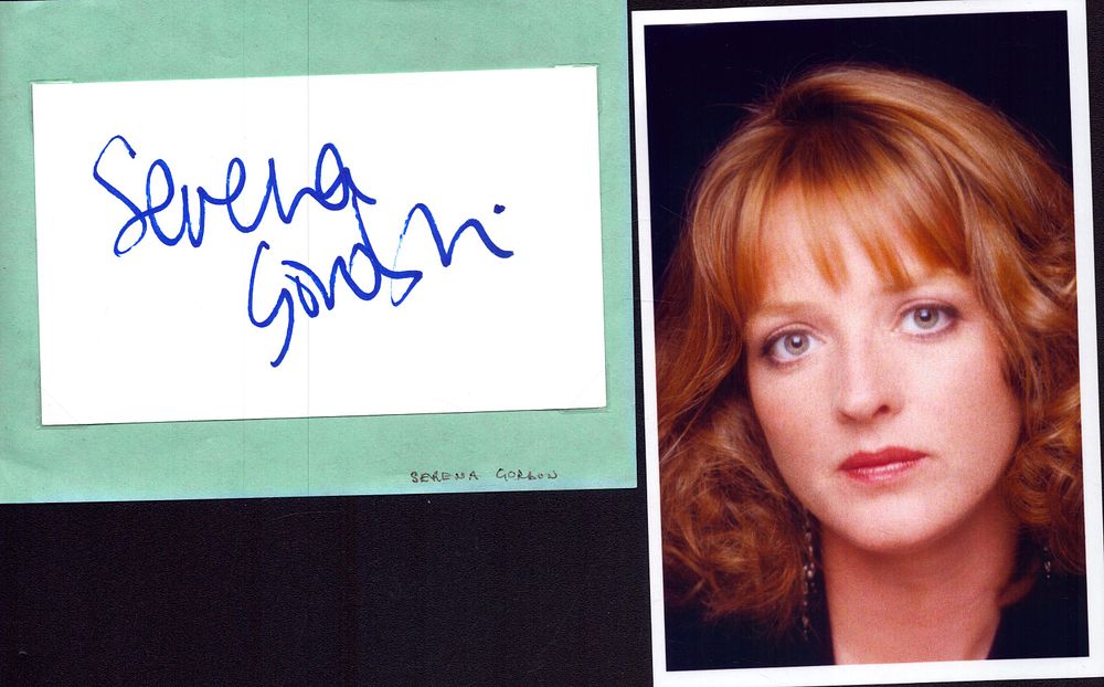 Lot 274: Serena Gordon signed white card with unsigned 6x4inch...