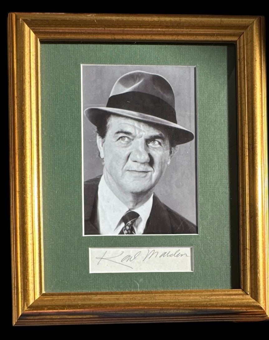 Lot 283: Karl Malden signature piece with black and white...