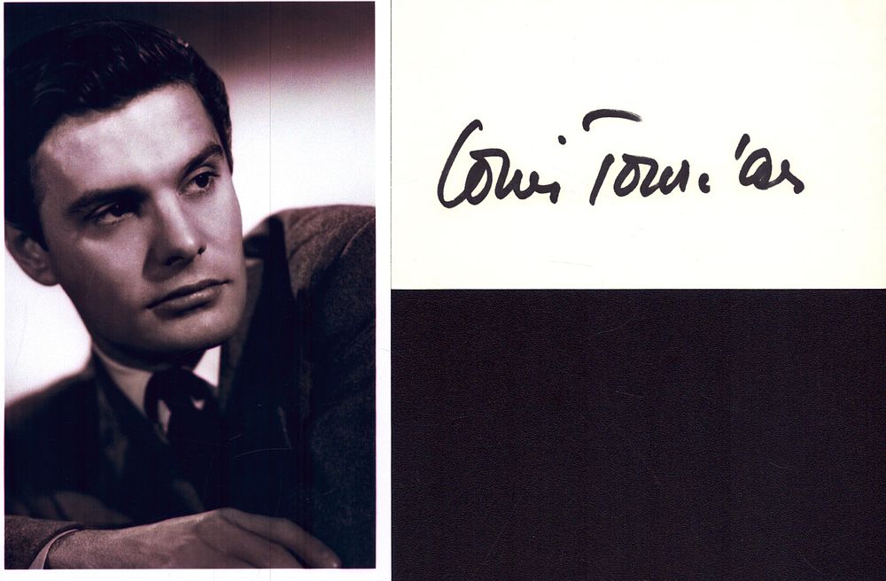 Lot 292: Louis Jourdan signed white card with unsigned 6x4inch...