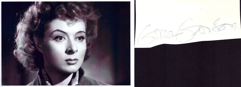 Lot 294: Greer Garson clipped signature piece with unsigned 6x4inch...