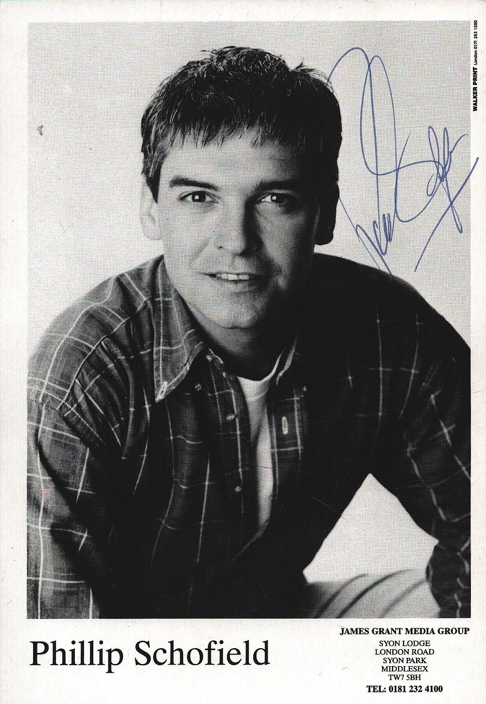 Lot 349: Phillip Schofield signed 6x4 inch promo black &...