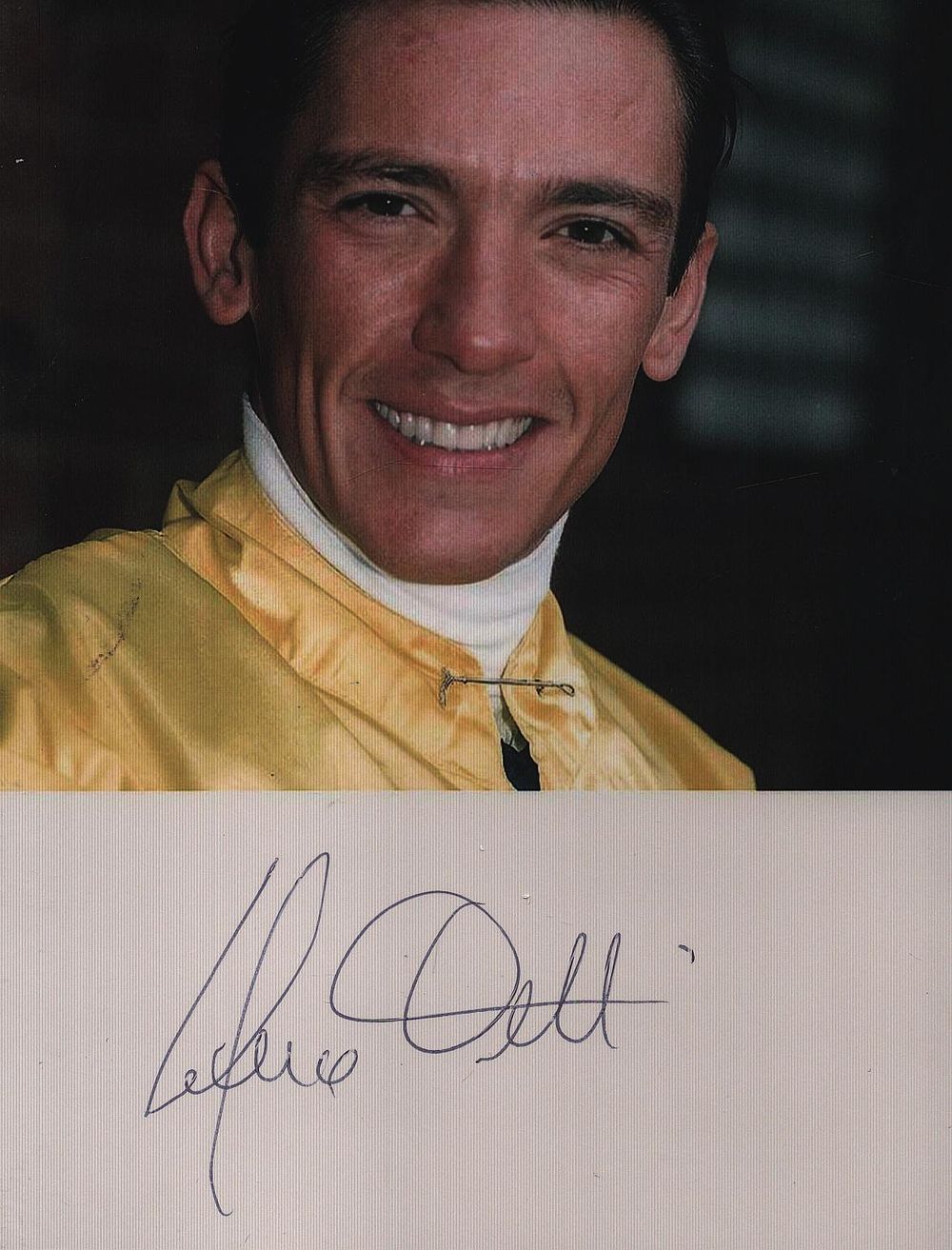 Lot 452: Frankie Dettori signed 6x4 inch colour photo. Good...