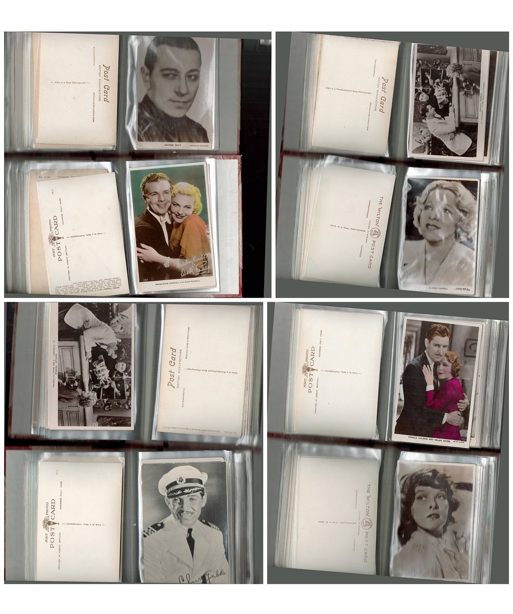Lot 483: Vintage entertainment photo postcard collection. George Raft, Bing...