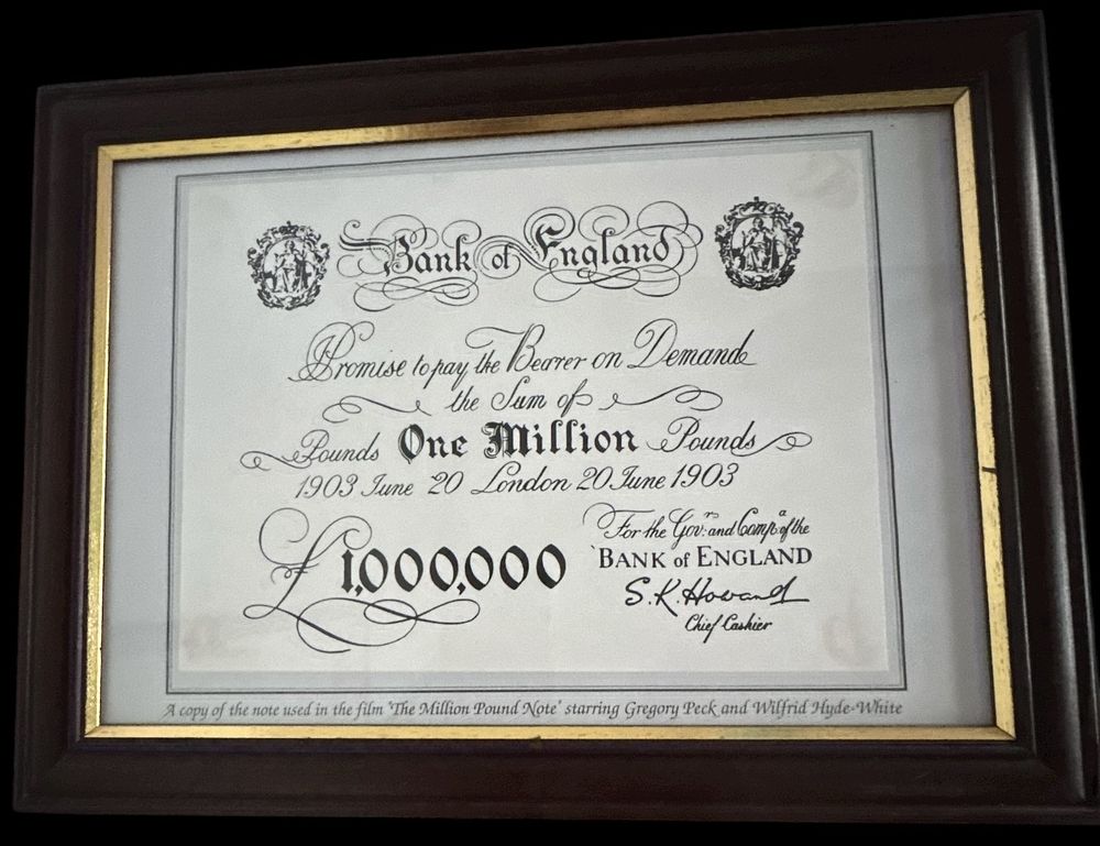 Lot 500: The Million Pound Note 1954 movie framed copy...