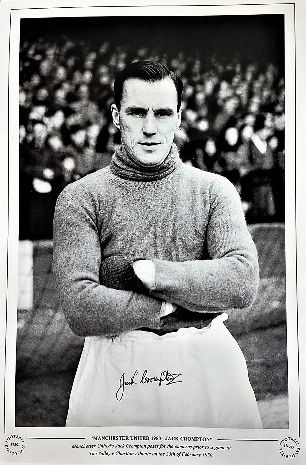 Lot 530: Football Jack Crompton signed 18x12 inch "Manchester United...