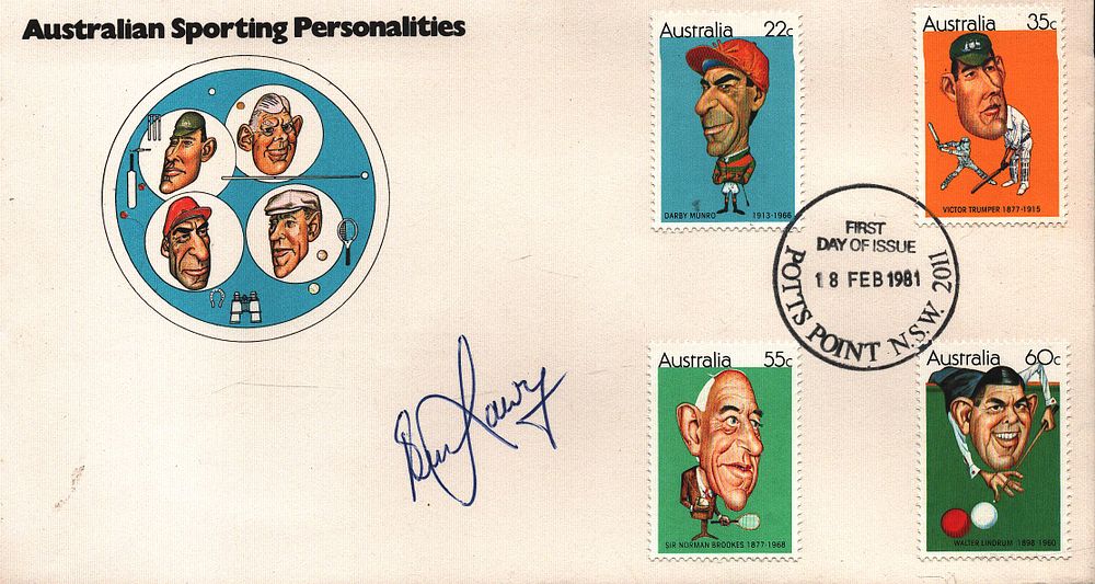 Lot 580: Cricket Bill Lawry signed Australian personalities FDC PM...
