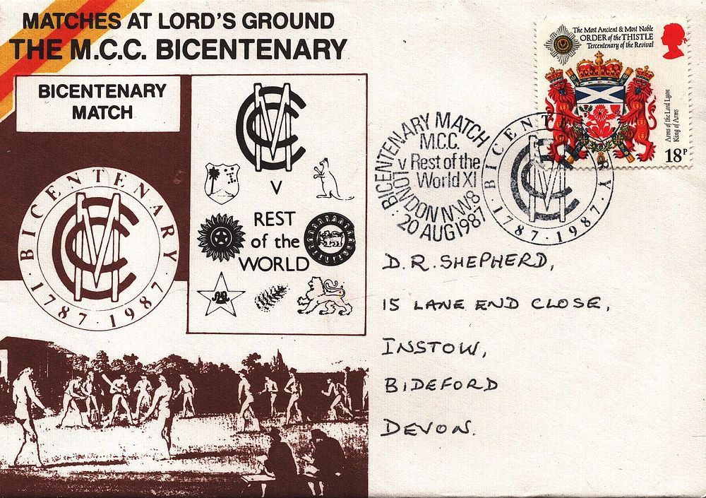 Lot 599: Cricket Matches at Lords Ground The M.C.C. Bicentenary...