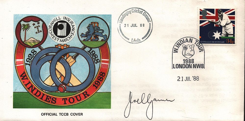 Lot 601: Cricket Joel Garner signed West Indies Tour 1988...