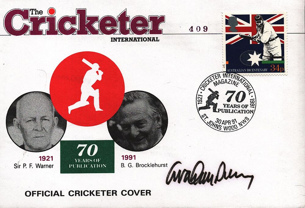Lot 610: Cricket Graham Dilley signed The Cricketer International 70...