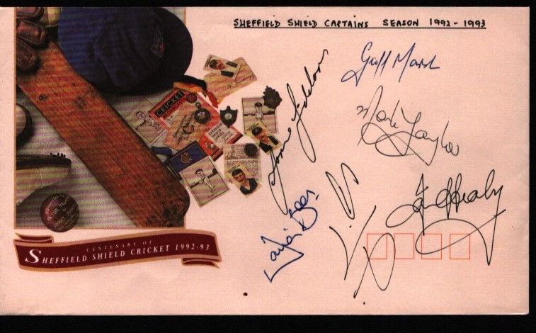 Lot 620: Cricket Sheffield Shield centenary Captains 1992-93 multi signed...