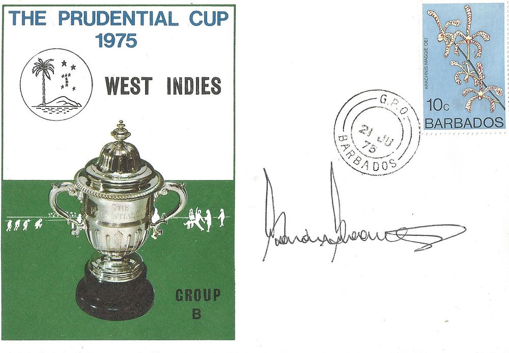 Lot 636: Cricket Gordon Greenidge signed The Prudential Cup 1975...
