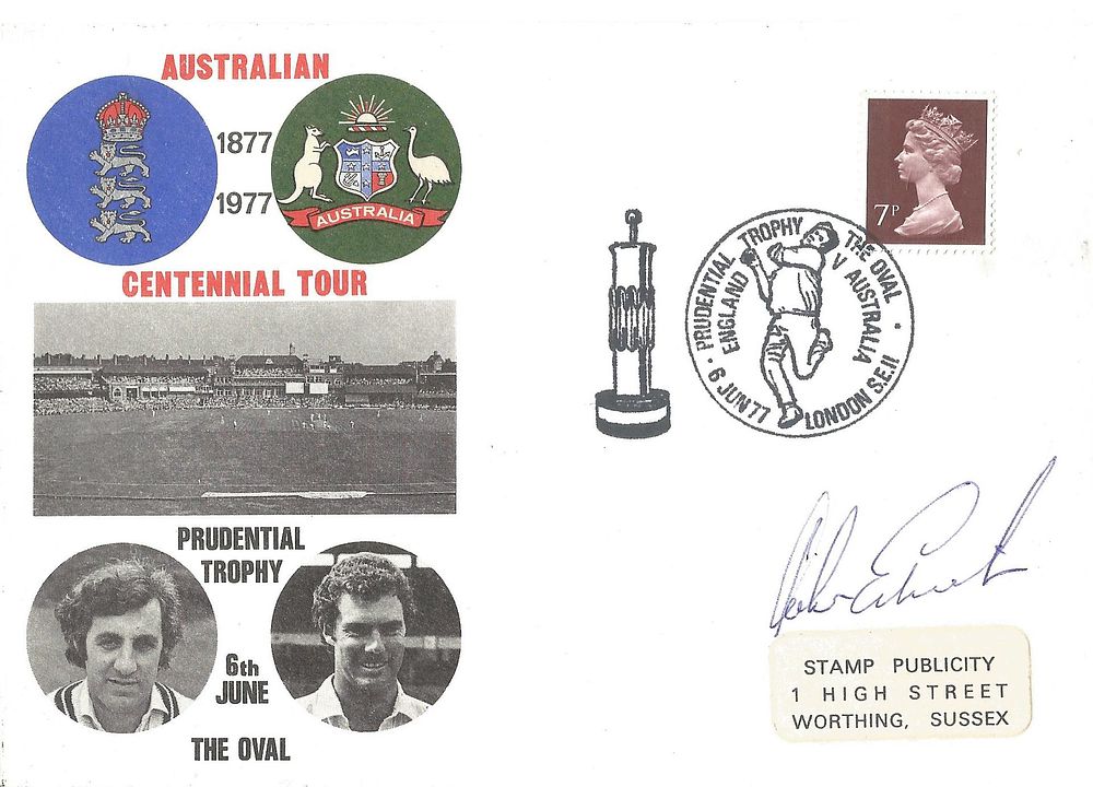 Lot 641: Cricket John Edrich signed Australian 1877-1977 Centennial Tour...
