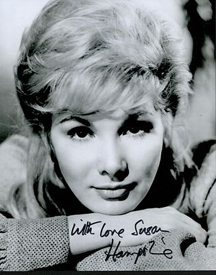 Susan Hampshire signed 10x8inch black and white photo. Good condition. All with a Certificate 