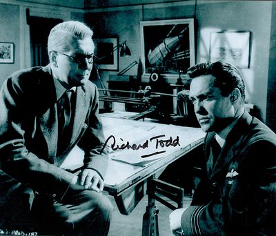 Richard Todd signed 10x8inch black and white photo pictured in his role as Guy Gibson in the 