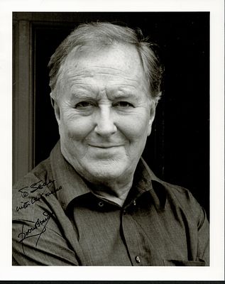 Robert Hardy signed 10x8inch black and white photo. Dedicated. Good condition. All with a 