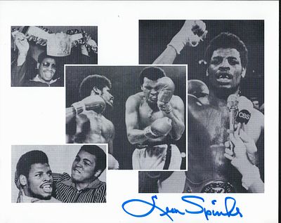 Leon Spinks signed 10x8inch black and white montage photo. Good condition. All with a 
