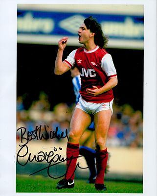 Charlie Nicholas signed 10x8 inch colour photo pictured while playing for Arsenal. Good 