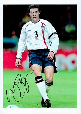 Wayne Bridge signed 10x8inch colour photo pictured in action for England. Good condition. All 