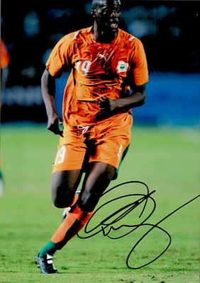 Yaya Toure signed 10x8inch colour photo pictured in action for the Ivory Coast. Good condition. 