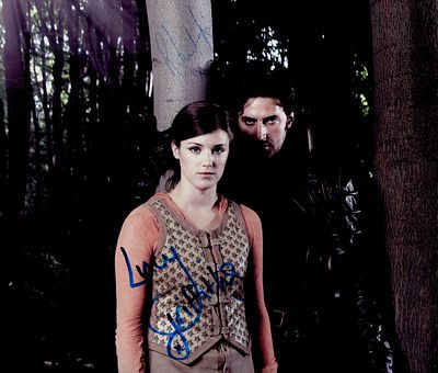 Richard Armitage and Lucy Griffiths signed Robin Hood 10x8inch colour photo. Good condition. 