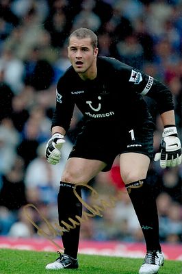 Paul Robinson signed 12x8inch colour photo pictured in action for Tottenham Hotspur. Good 