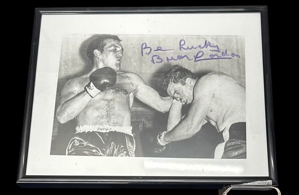 Lot 157: Brian London signed 10x8 inch overall framed and...