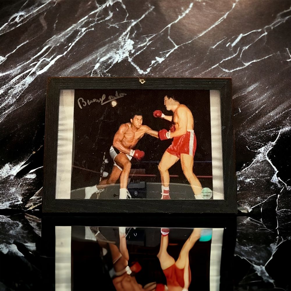 Lot 217: Brian London signed 13x10 inch overall framed colour...