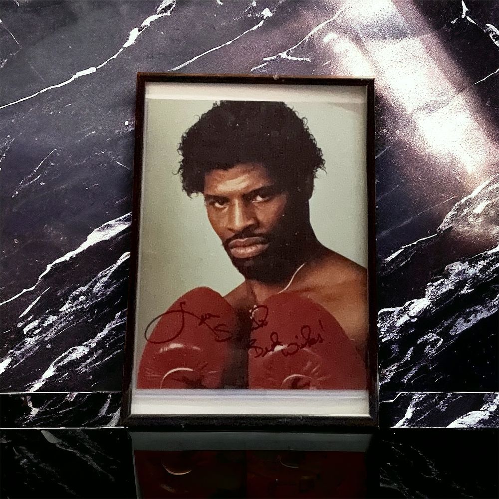 Lot 278: Leon Spinks signed 12x8 inch overall framed and...