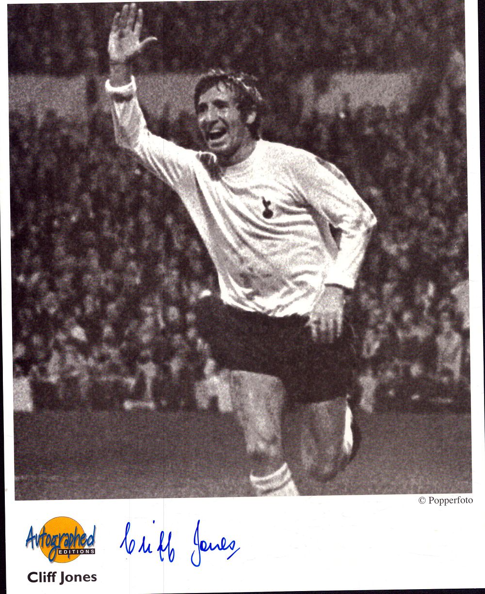 Lot 296: Football. Cliff Jones Signed 10x8 black and white...