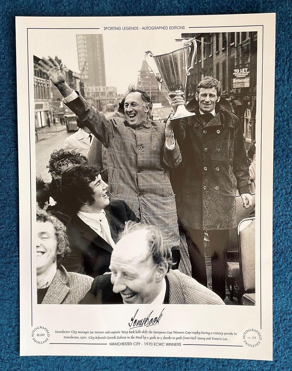Lot 322: Tony Book 16x12 signed black and white photo,...