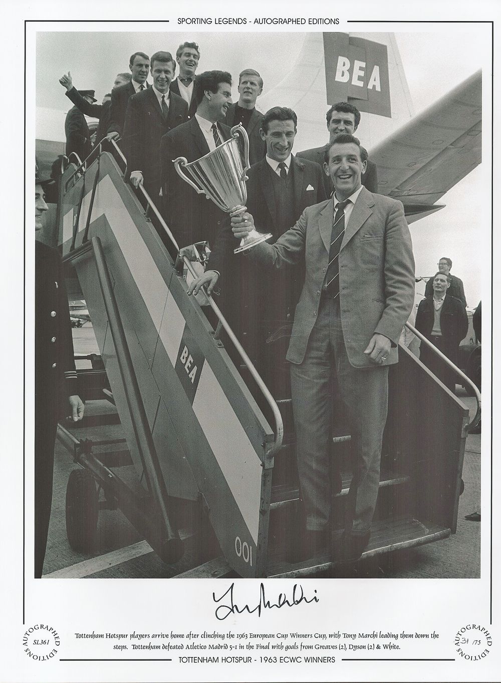Lot 328: Tony Marchi 16x12 signed black and white photo,...