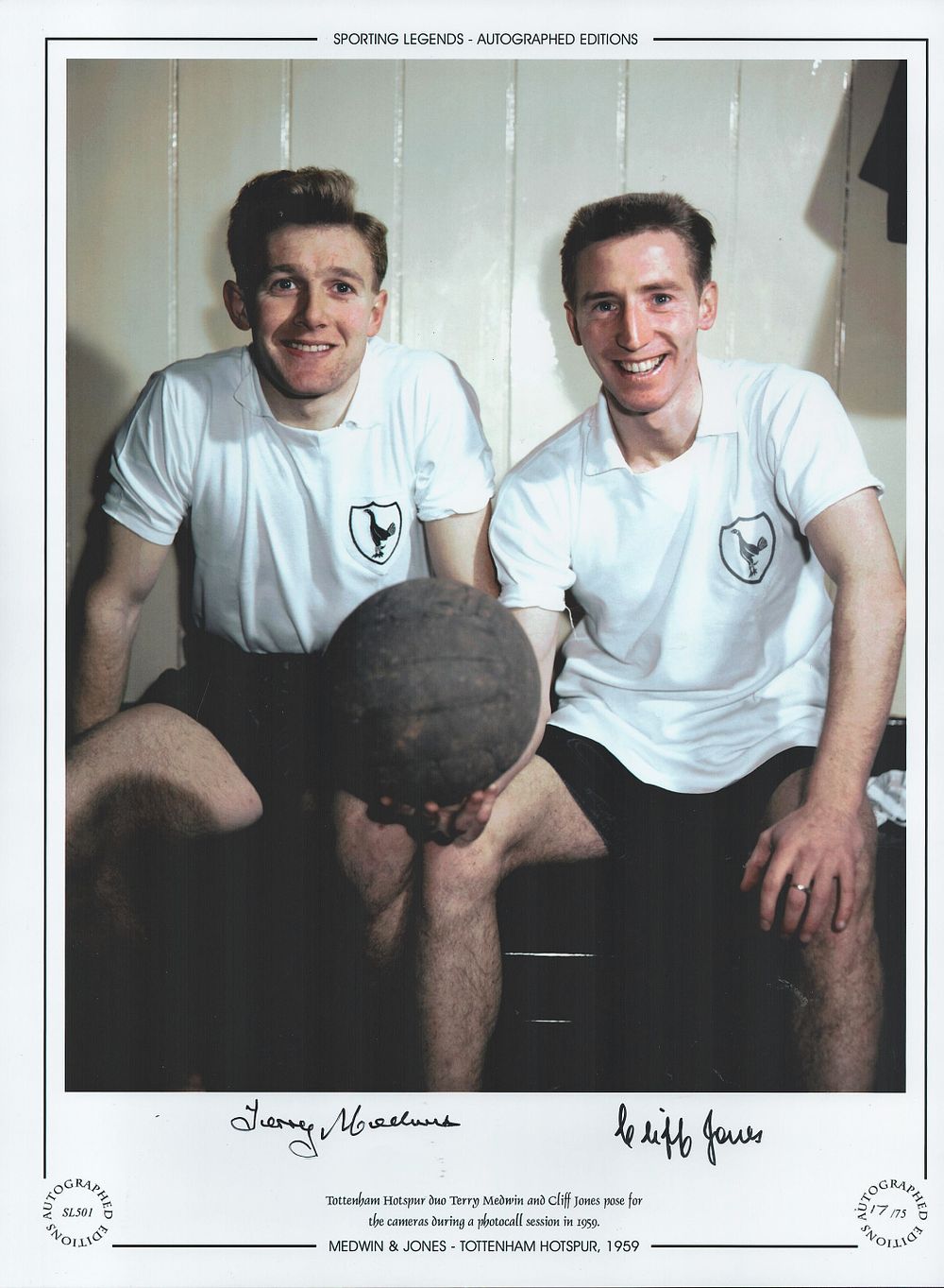 Lot 331: Cliff Jones & Terry Medwin 16x12 signed Colour...