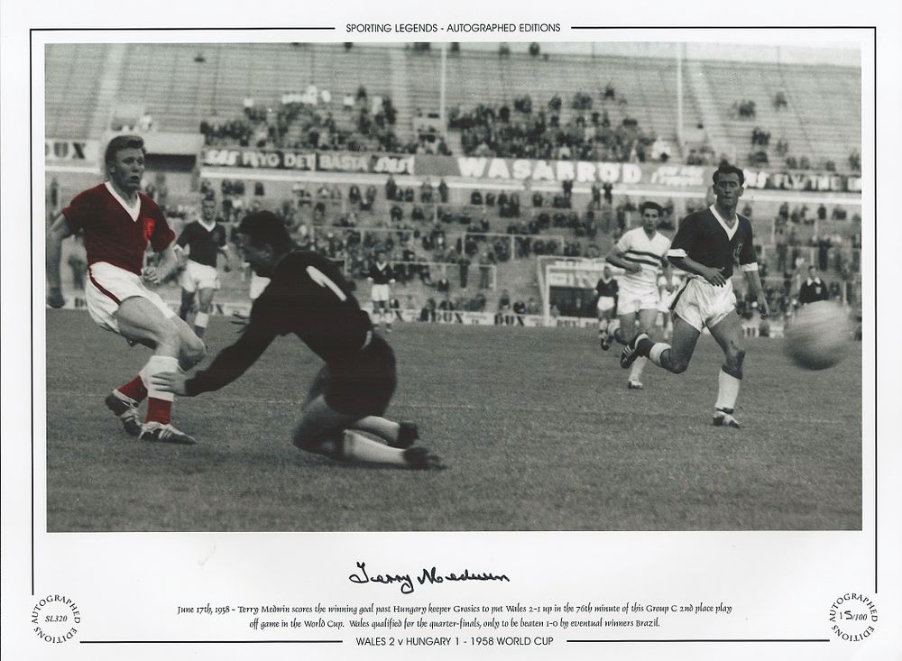 Lot 342: Terry Medwin 16x12 signed colourised photo, Autographed Editions,...