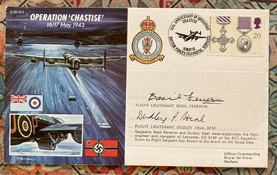 Dambusters WW2 cover Operation Chastise Signed Basil Feneron and Dudley Heal 617 Sqn attack 