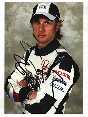 Jenson Button signed 8x6inch colour photo.