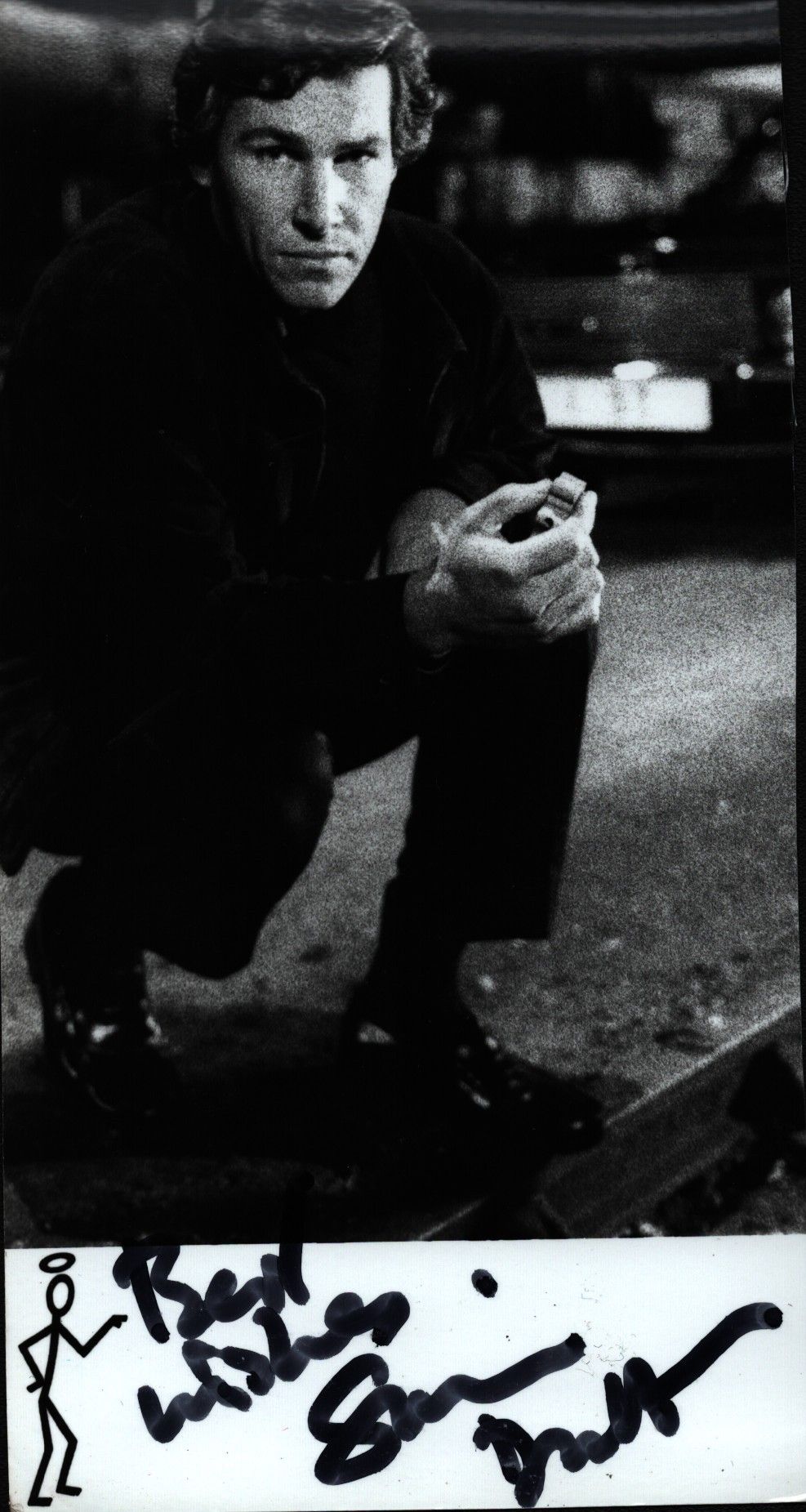 Lot 151: Simon Dutton signed 7x3inch black and white photo.