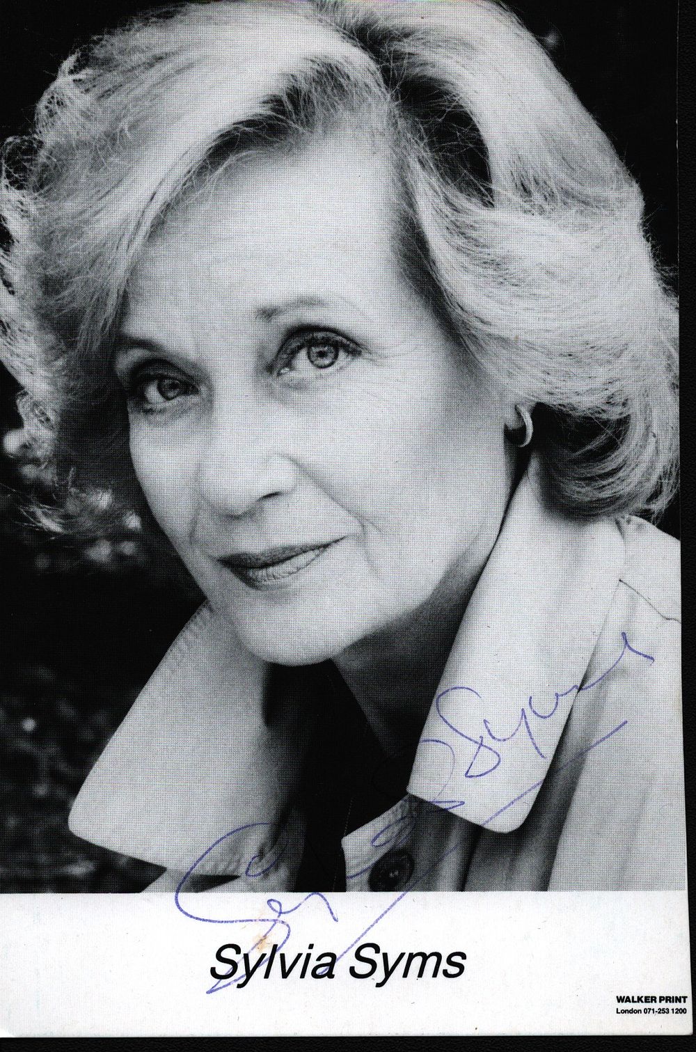 Lot 168: Sylvia Syms signed 6x4inch black and white photo.