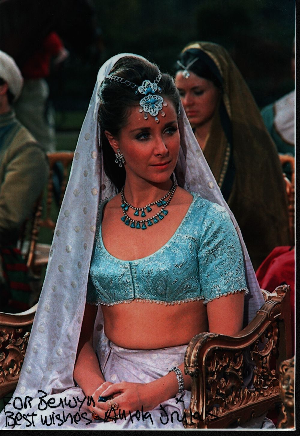Lot 169: Angela Douglas signed 6x4inch colour photo. Dedicated.