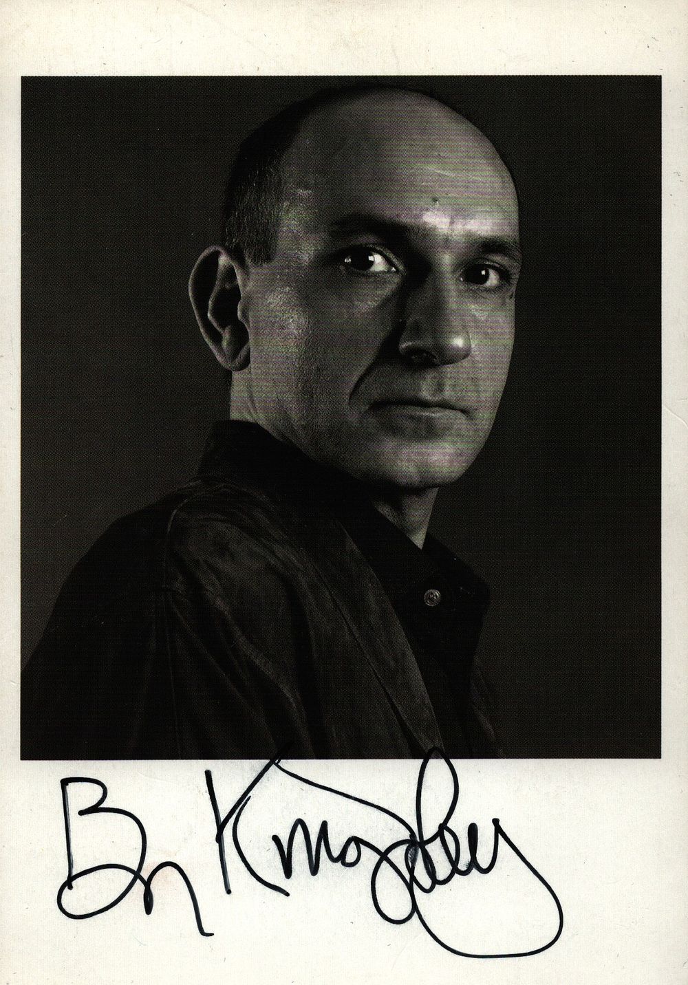 Lot 170: Sir Ben Kingsley signed 6x4inch black and white...