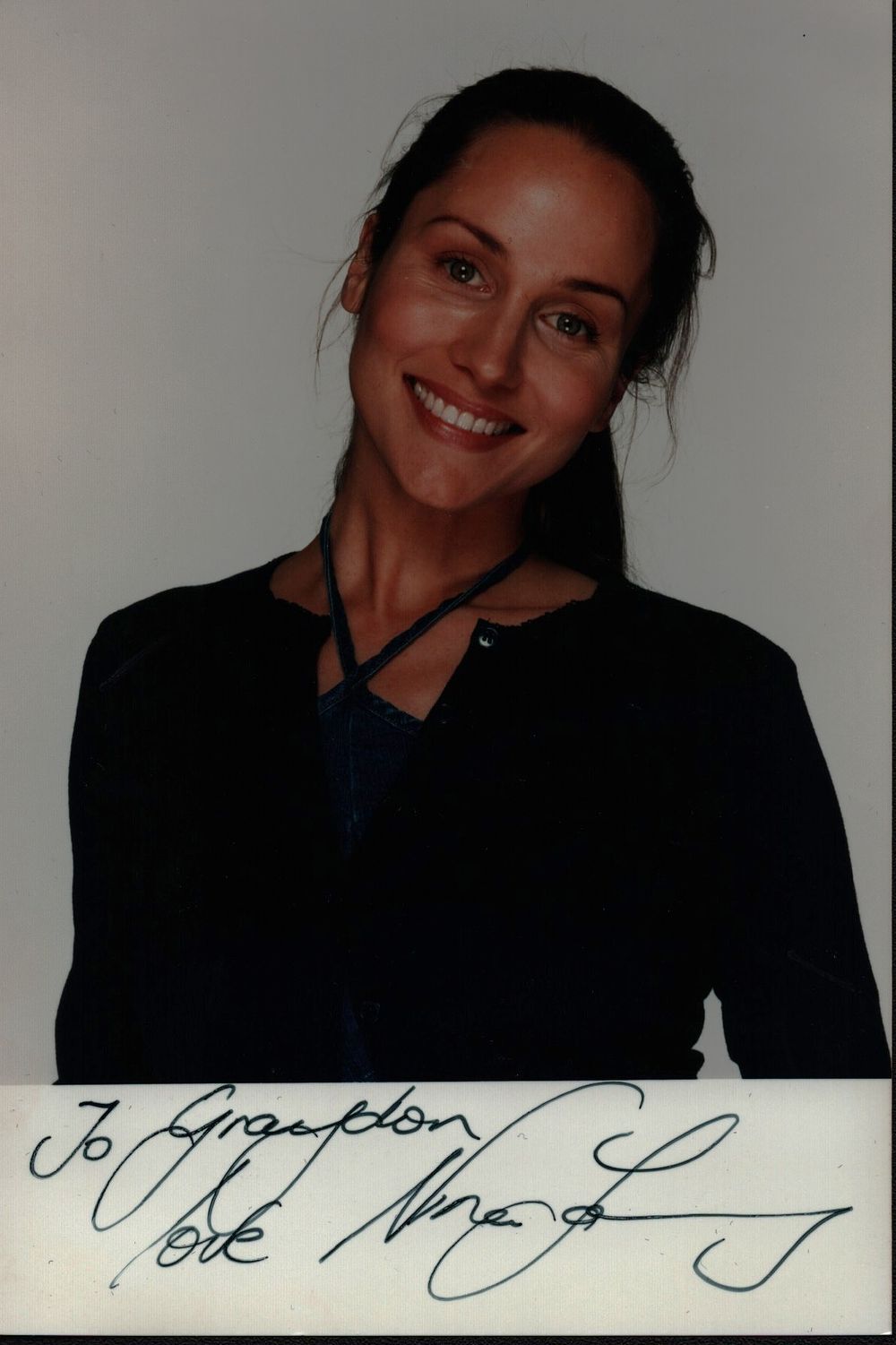 Lot 174: Nina Young signed 6x4inch colour photo. Dedicated.