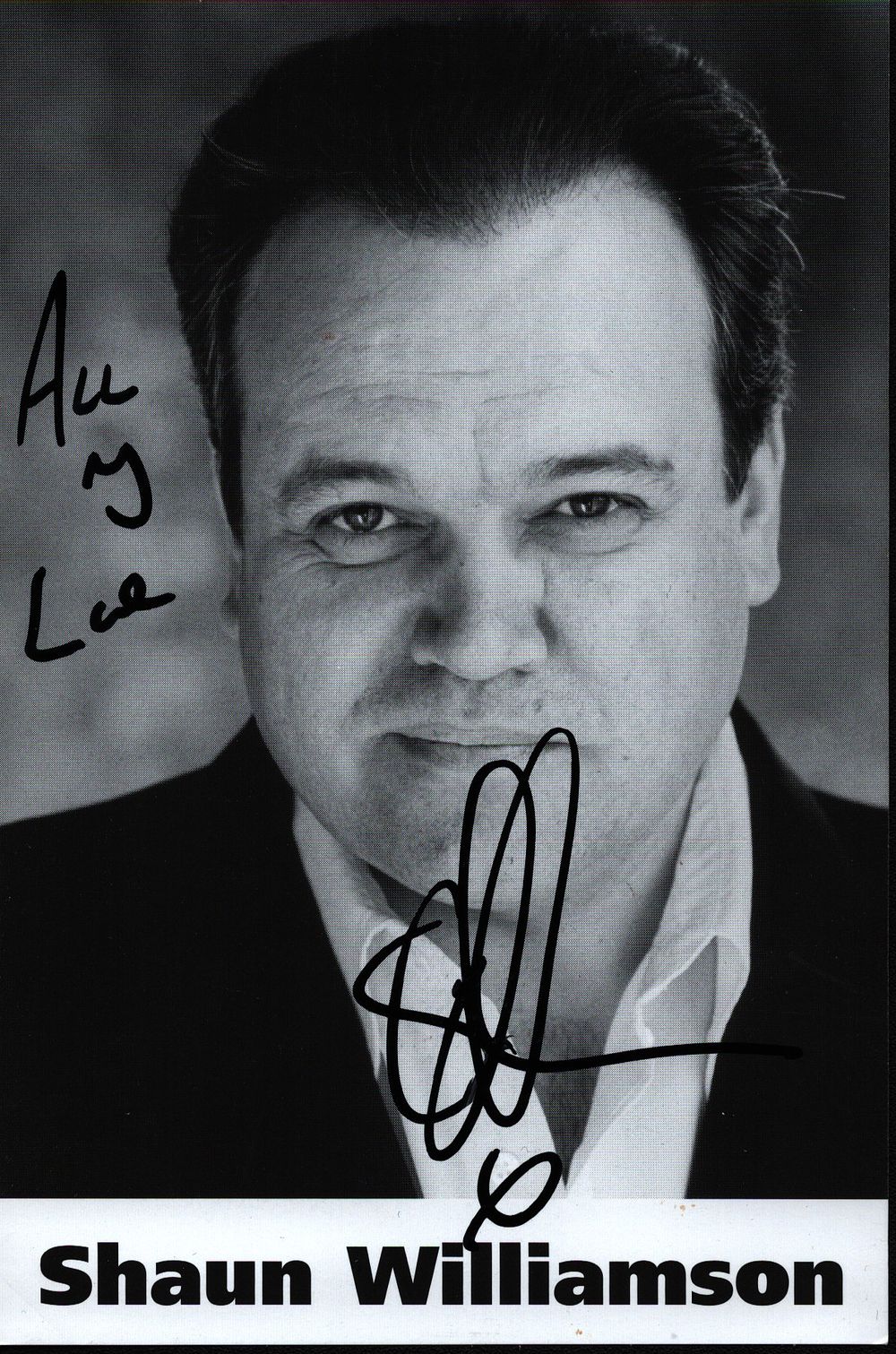 Lot 185: Shaun Williamson signed 6x4inch black and white photo.