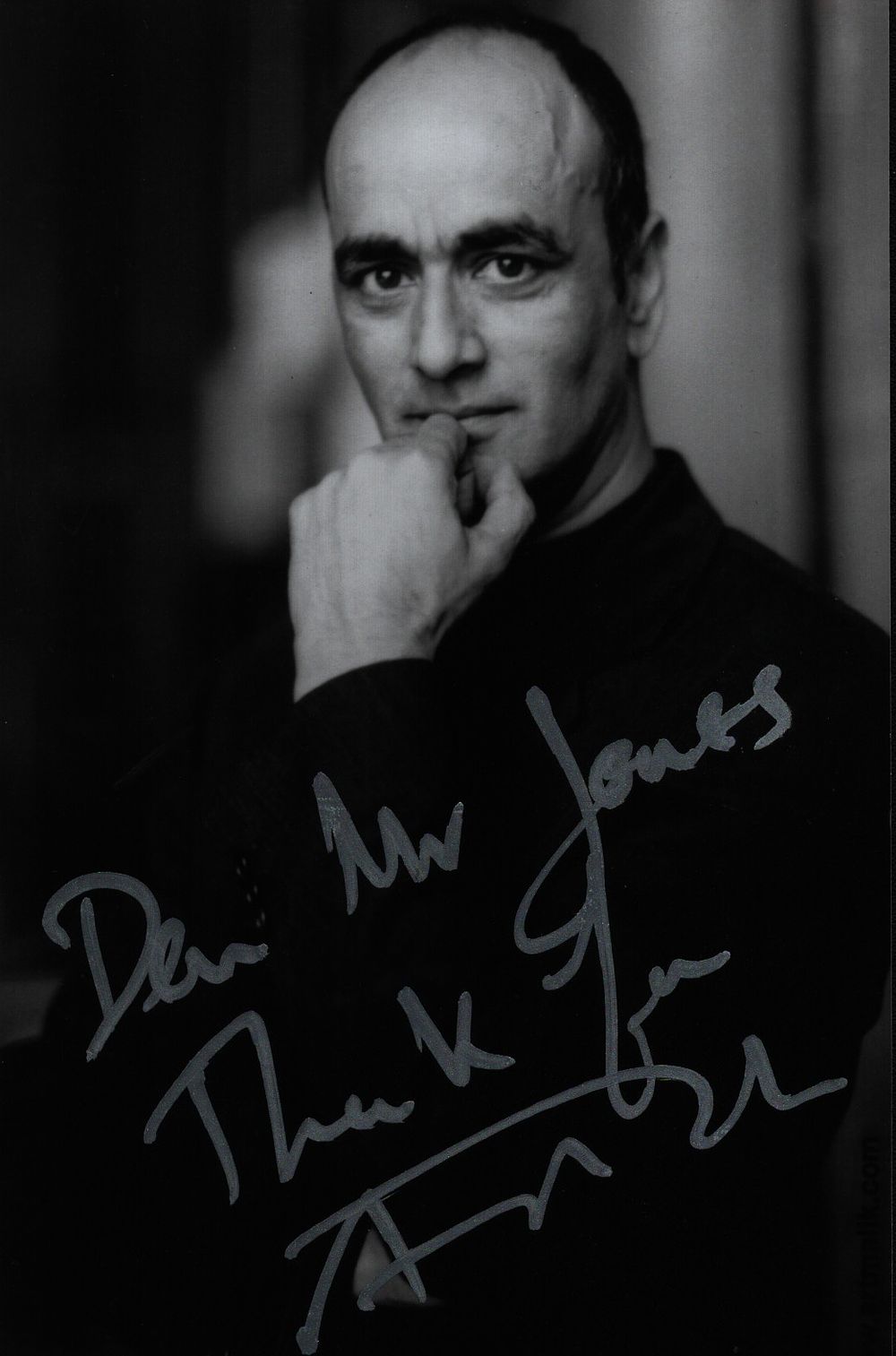 Lot 189: Art Malik signed 6x4inch black and white photo....