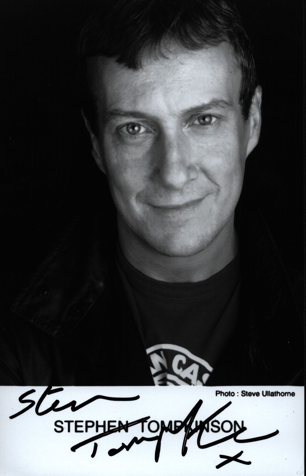 Lot 193: Stephen Tompkinson signed 6x4inch black and white photo.